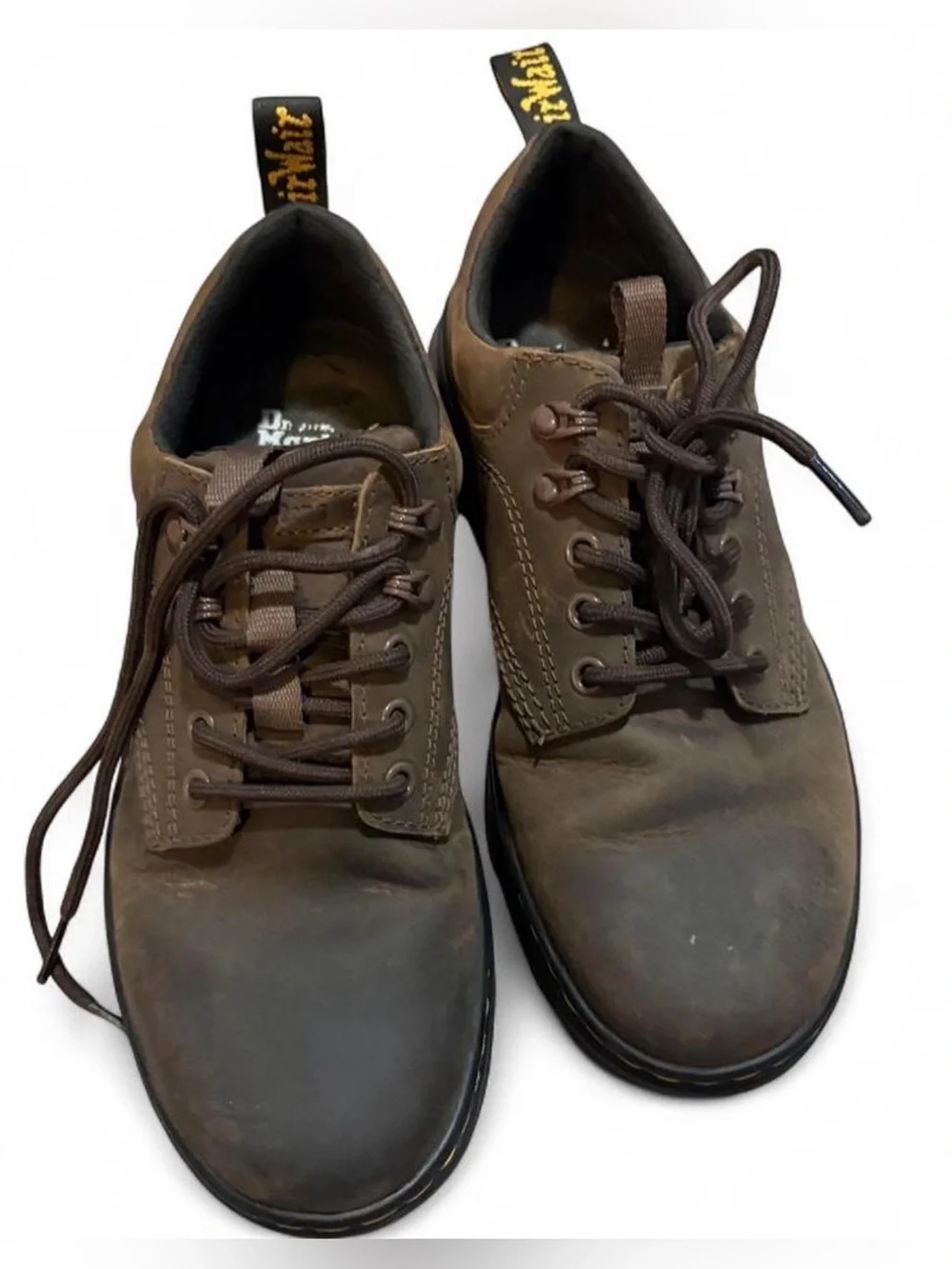Dr. Martens Men's Brown Leather Lace-Up Oxfords